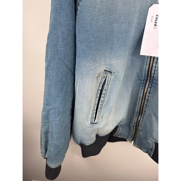 NEW EB Denim Lombardi Zip Bomber Jacket Quilted Interior Olio Small $595 REVOLVE - Picture 3 of 4